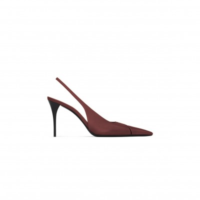 YSL BABYLONE BRETEUIL SLINGBACK PUMPS IN SMOOTH LEATHER 806685